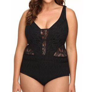 BECCA Black Lace One Piece Swimsuit